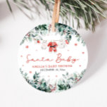 Red Santa Baby Christmas Baby Kleidung Baby Dusche Geschenkanhänger<br><div class="desc">Die Red Santa Baby Baby Baby Baby Kleidung Baby Shower Classic Round Sticker fügt eine festliche Touch zu Ihrem Urlaub Thema Babydusche Favoriten und Dekoration! Mit seinem charmanten Design und der bezaubernden, roten Kleidung des Weihnachtsmannes auf der Weihnachtsdecke, fängt dieser Aufkleber den fröhlichen Geist der Saison ein. Es ist die...</div>