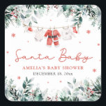 Red Santa Baby Christmas Baby Kleidung Baby Dusche Quadratischer Aufkleber<br><div class="desc">Die Red Santa Baby Baby Baby Baby Kleidung Baby Shower Classic Round Sticker fügt eine festliche Touch zu Ihrem Urlaub Thema Babydusche Favoriten und Dekoration! Mit seinem charmanten Design und der bezaubernden, roten Kleidung des Weihnachtsmannes auf der Weihnachtsdecke, fängt dieser Aufkleber den fröhlichen Geist der Saison ein. Es ist die...</div>