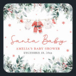 Red Santa Baby Christmas Baby Kleidung Baby Dusche Quadratischer Aufkleber<br><div class="desc">Die Red Santa Baby Baby Baby Baby Kleidung Baby Shower Classic Round Sticker fügt eine festliche Touch zu Ihrem Urlaub Thema Babydusche Favoriten und Dekoration! Mit seinem charmanten Design und der bezaubernden, roten Kleidung des Weihnachtsmannes auf der Weihnachtsdecke, fängt dieser Aufkleber den fröhlichen Geist der Saison ein. Es ist die...</div>