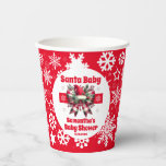 Red Santa Baby Christmas Coquette Bow Baby Dusche Pappbecher<br><div class="desc">Red Santa Baby Weihnachtscoquette Bow Baby Shower Papierbecher</div>