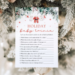 Red Santa Baby Dusche Holiday Baby Baby Trivia Spi Einladung