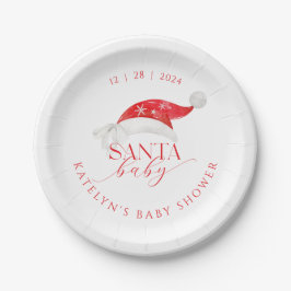 Red Santa Baby Dusche Pappteller