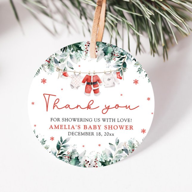 Red Santa Baby Weihnachtskleidung Baby Dusche Geschenkanhänger (Von Creator hochgeladen)