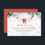 Red Santa Christmas Wie groß ist Mommy's Belly Gam Begleitkarte<br><div class="desc">Mit unserem Wie groß ist Mommy's Bauch, können Sie Ihren Babydusche etwas Urlaubsspass hinzufügen. Weihnachtsspiel! Diese festliche Drehung des Klassikspiels enthält ein Santa Baby-Thema, bei dem die Gäste anhand eines Strings oder Band die Größe des Bauches der Mutter schätzen. Die nächste Vermutung gewinnt einen Weihnachtspreis! Es ist ein perfekter Weg,...</div>