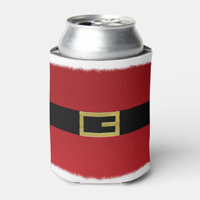 Red Santa Claus Belt & White Fur Weihnachtsfeierta Dosenkühler (Kanne Vorderseite)