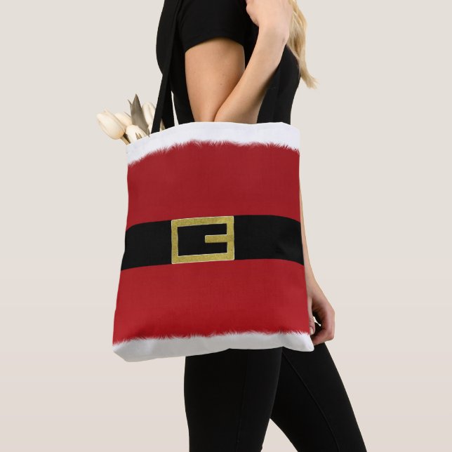 Red Santa Claus Belt & White Fur Weihnachtsfeierta Tasche (Von Nahem)