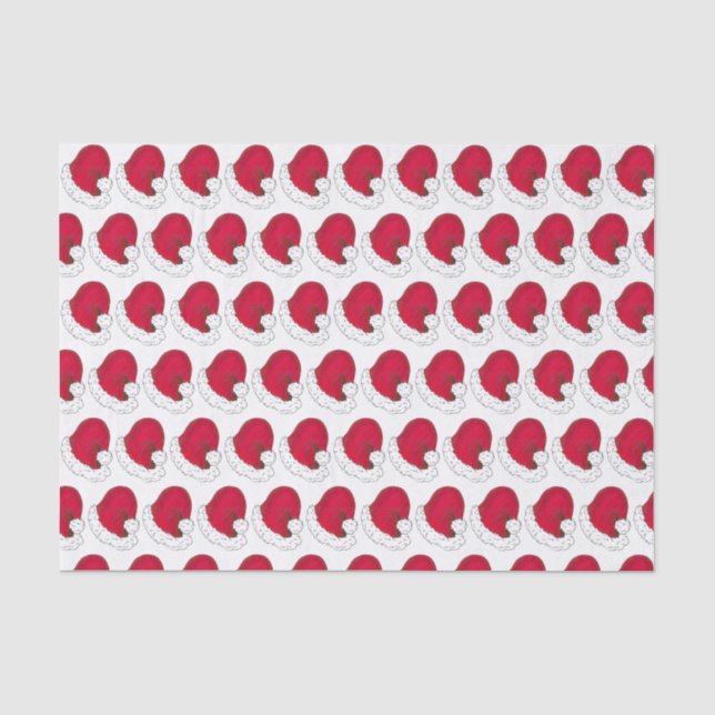 Red Santa Claus Hat frohe Weihnachten Weihnachten  Seidenpapier (Vorderseite)