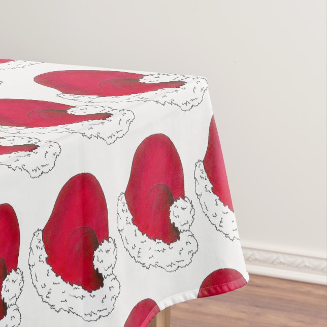 Red Santa Claus Hat frohe Weihnachten Weihnachten  Tischdecke (Beispiel)