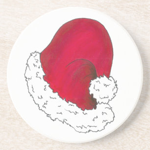 Red Santa Claus Hat Secret Weihnachten Weihnachten Getränkeuntersetzer