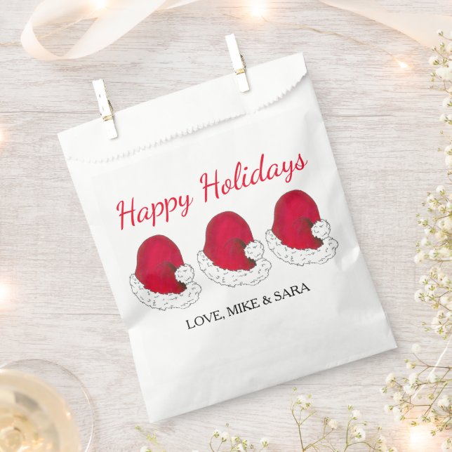 Red Santa Claus Hat Weihnachten glückliche Ferien Geschenktütchen (Ausgeschnitten)