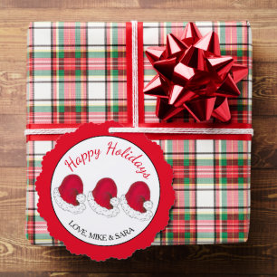 Red Santa Claus Hat Weihnachten glückliche Ferien Ornament Karte