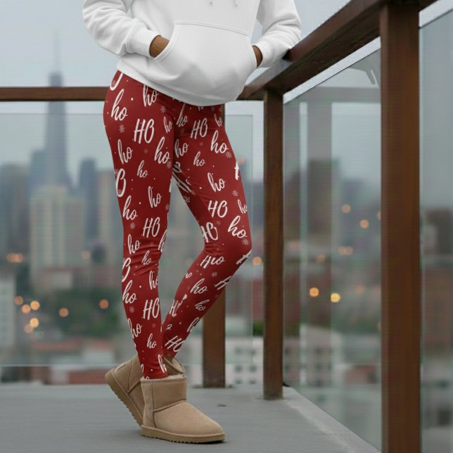 Red Santa Claus Ho Ho Ho Weihnachten Leggings (Red Santa Claus Ho Ho Ho Christmas Leggings
)