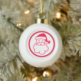 Red Santa Claus Keramik Kugel-Ornament