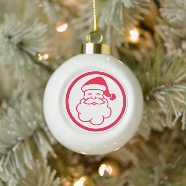 Red Santa Claus Keramik Kugel-Ornament (Baum)