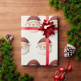 Red Santa Claus Rustic Christmas Wrapping Paper Geschenkpapier