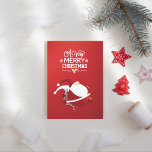 Red Santa Claus Sehr Weihnachten<br><div class="desc">Roter Hintergrund zu dieser weißen Typografie mit Schneeflocken-Karte mit einem fetten, ausgeschnittenen Weihnachtsmann, der von der Karte kommt und rennen, um ein sehr frohes Weihnachtsfest zu wünschen.</div>