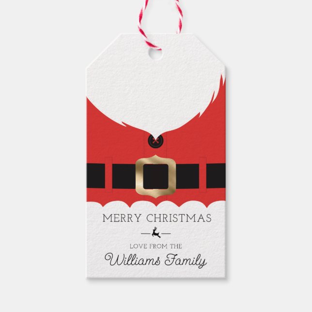Red Santa Coat Weihnachten Geschenkanhänger (Vorderseite)