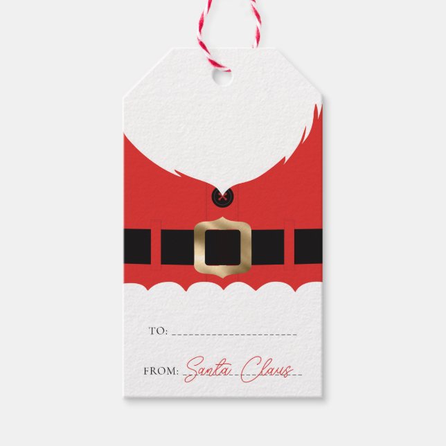 Red Santa Coat Weihnachten Geschenkanhänger (Vorderseite)