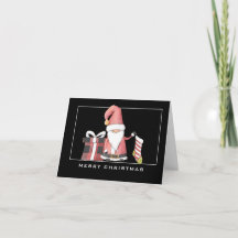 Red Santa Gnome mit Strumpf & Geschenk Weihnachten