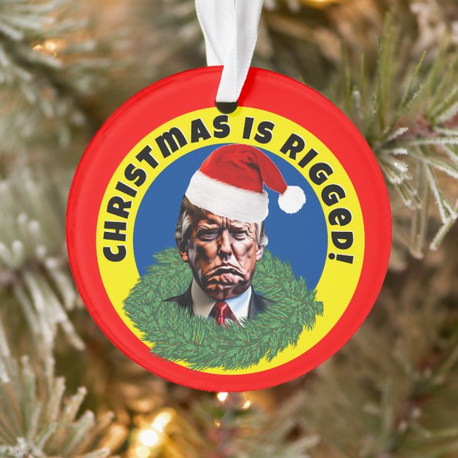  Red Santa Hat Trump Rigged Christmas Ornament (Baum)