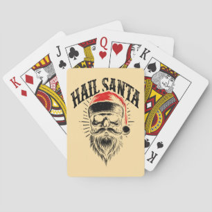 Red Santa Skull Weihnachtsfeiertag Spielkarten
