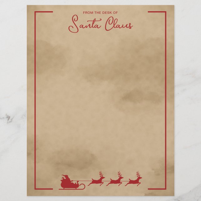 Red Santa Sleigh auf Imitaten Alte Papiere sehen a (Vorderseite)