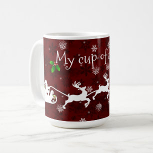 Red Santa's Sleigh and Rentier Coffee Tasse