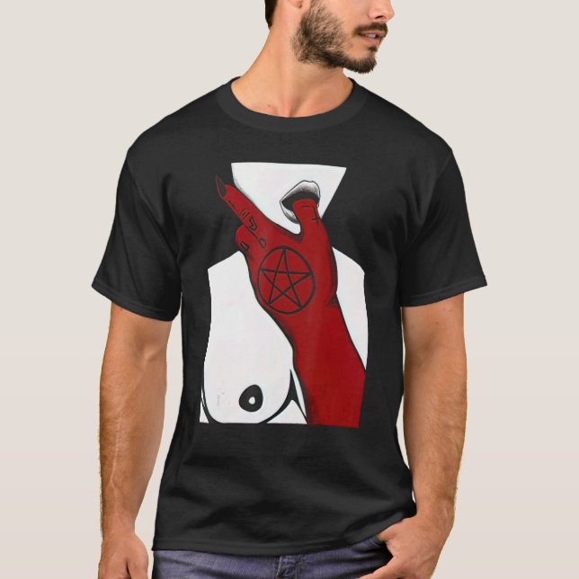 Red Satan Hand Bad Nun T-Shirt (Vorderseite)