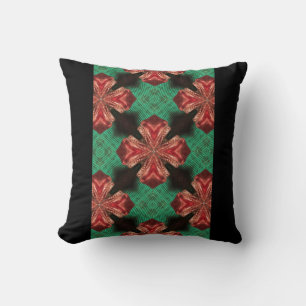 Red Satin Bow Green Crisscross Ribbon Design Kissen