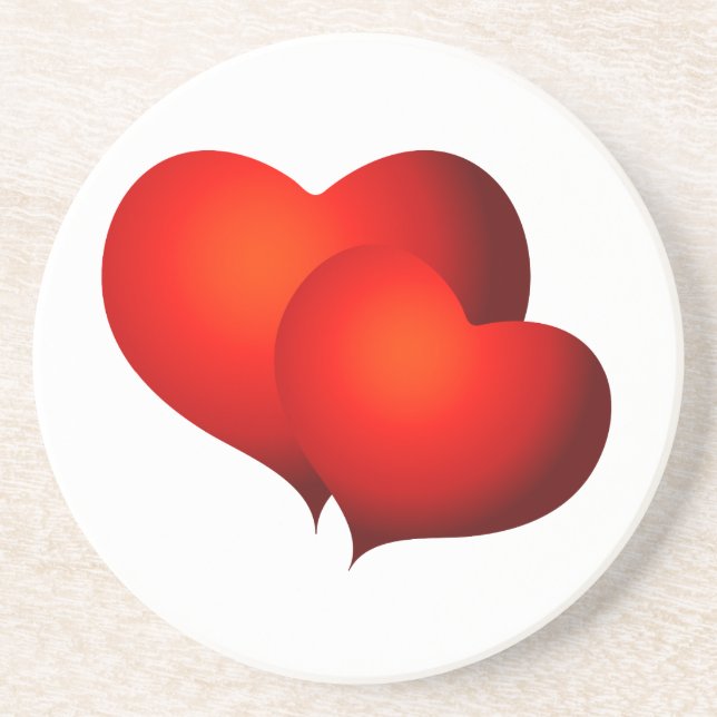 Red Satin Hearts Getränkeuntersetzer (Vorne)