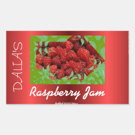 Red Satin Raspberry-Konfitüre Rechteckiger Aufkleber
