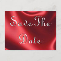 Red Satin Save the Date Postkarten
