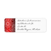 Red Satin White Lace Paisley Rücksendeadresse
