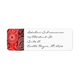 Red Satin White Lace Paisley Rücksendeadresse