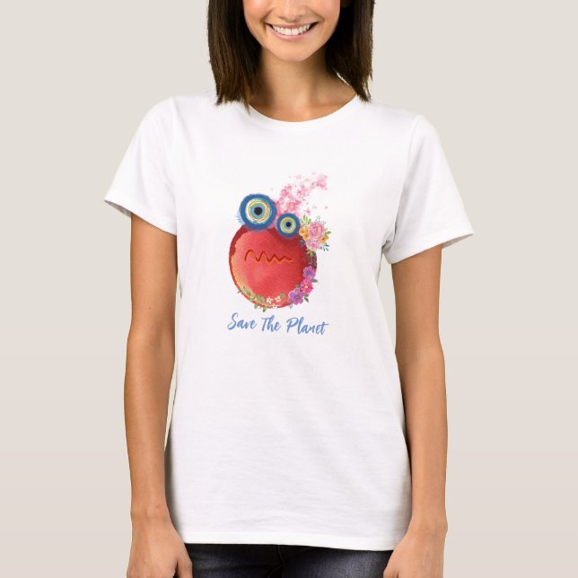 Red Save the Planet, Mother Earth T - Shirt (Vorderseite)
