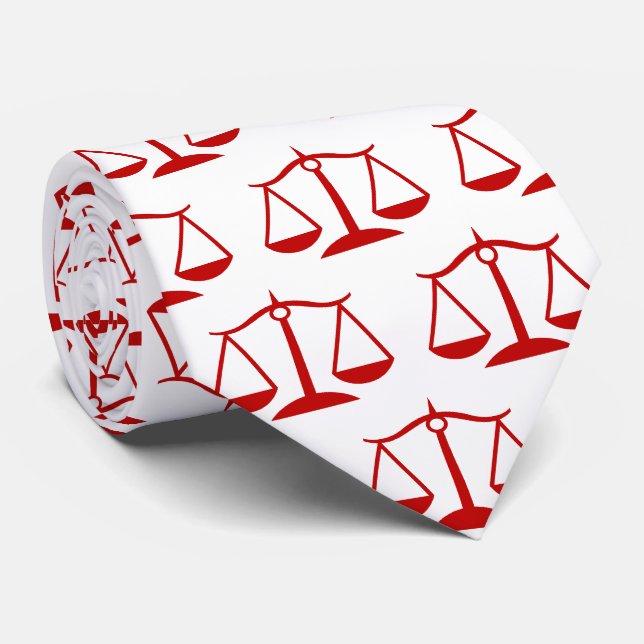 Red Scales of Justice Lawyer Judge Legal Krawatte (Gerollt)