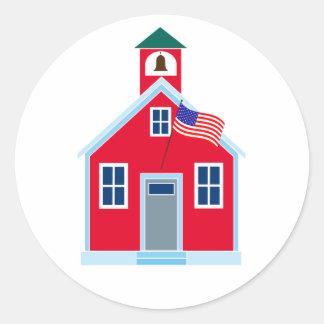 Red School House Runder Aufkleber