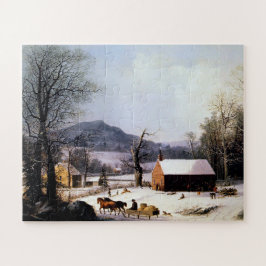 Red School House Winter George Henry Durrie 1858