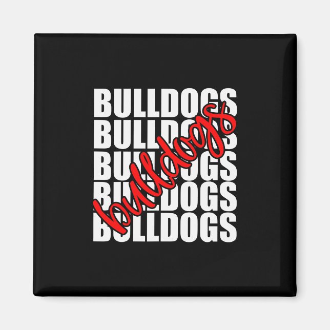 Red School Sport Fan Team Spirit Magnet (Vorne)