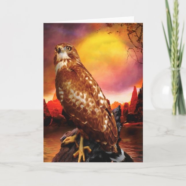 Red Schulter Hawk LAST DESERT LIGHTS Karte (Vorderseite)