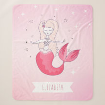 Red Schwanz Girl Mermaid Stars Sparkle Rosa Name N