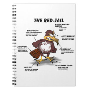 Red-Schwanz Hawk Cartoon Notizblock