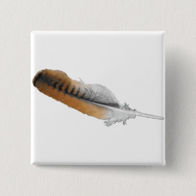Red-Schwanz Hawk feather Button (Vorderseite)