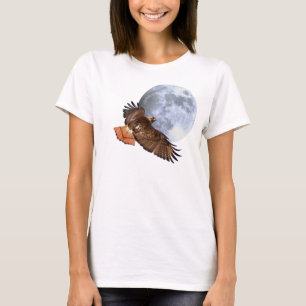 Red Schwanz Hawk & Full Moon Wildlife Shirt