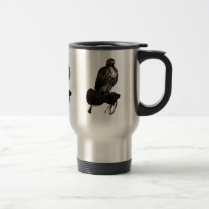 Red-Schwanz Hawk on Glove Reisebecher