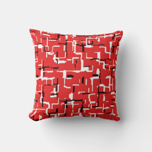 Red Schwarz-weiß Cool Trendy Modernes Muster Kissen