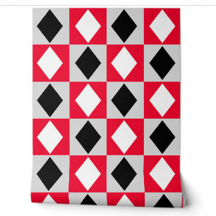 Red Schwarz-weiß Diamond Rhombus Tapete