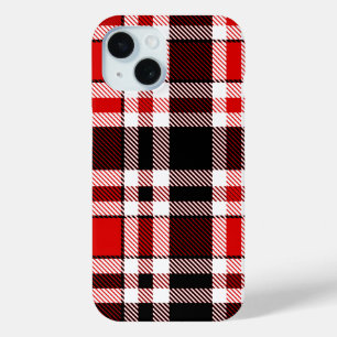 Red Schwarz-weiß Flannel Tartan Muster Case-Mate iPhone Hülle