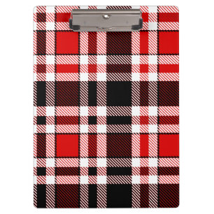 Red Schwarz-weiß Flannel Tartan Muster Klemmbrett