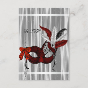 Red Schwarz-weiß Masquerade Party UAWG RSVP Karte